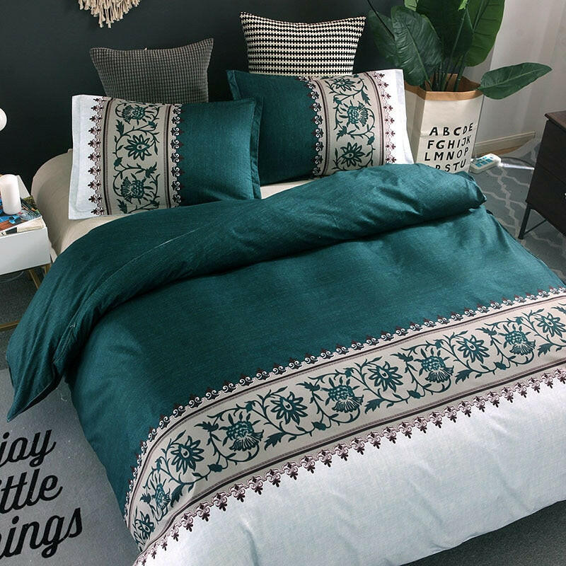 Printing Duvet Cover Sets Polyester Plain Printed Bedding Set Reactive Printing Duvet Cover With Pillowcases Bedding Set.