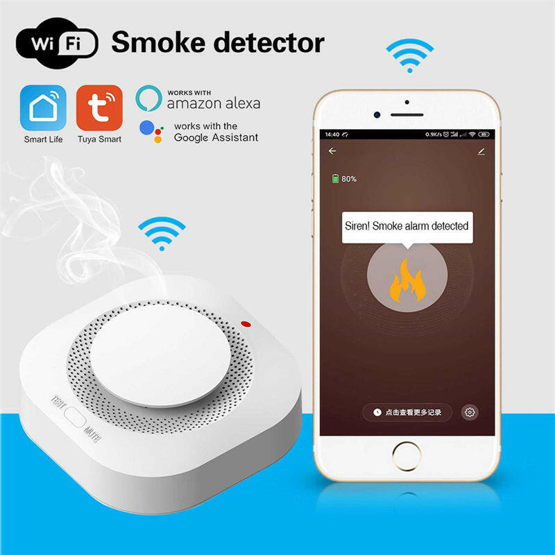 Tuya Smart Zigbee Smoke Detector Smart Fire Alarm Progressive Sound Photoelectric Smoke Sensor.