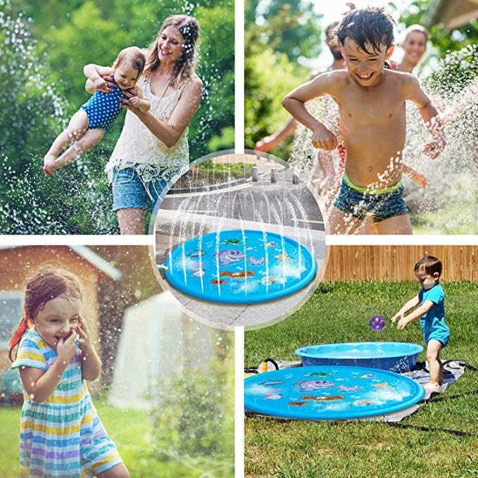 170 CM Summer Children's Baby Play Water Mat Games Beach Pad Lawn Inflatable Spray Water Cushion Toys Outdoor Tub Swiming Pool.