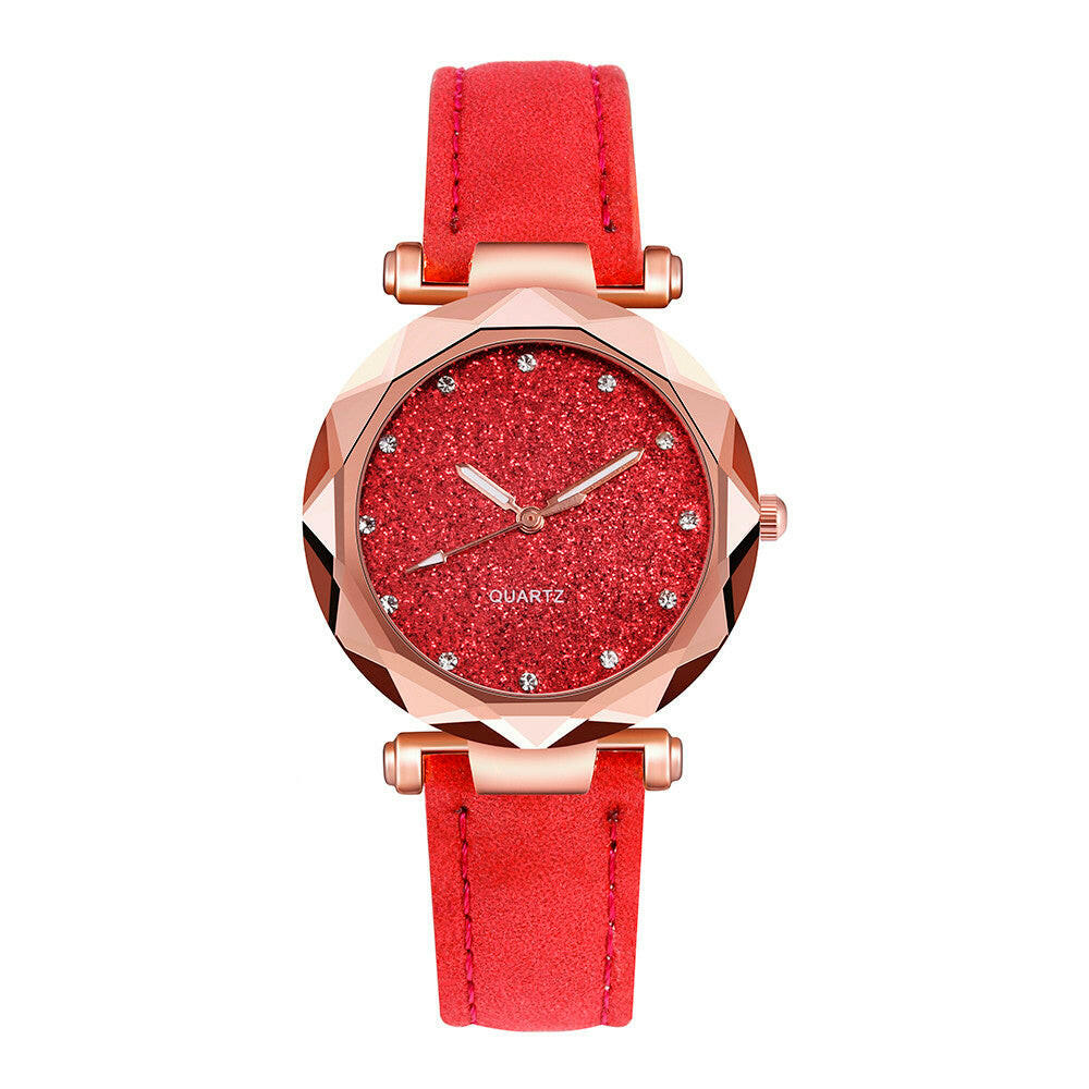 Ladies Fashion Korean Rhinestone Rose Gold Quartz Watch.