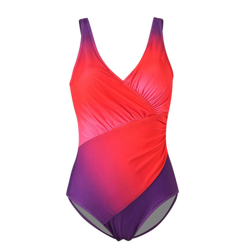 Rainbow Gradient One-Piece Swimsuit – European & American Bikini.