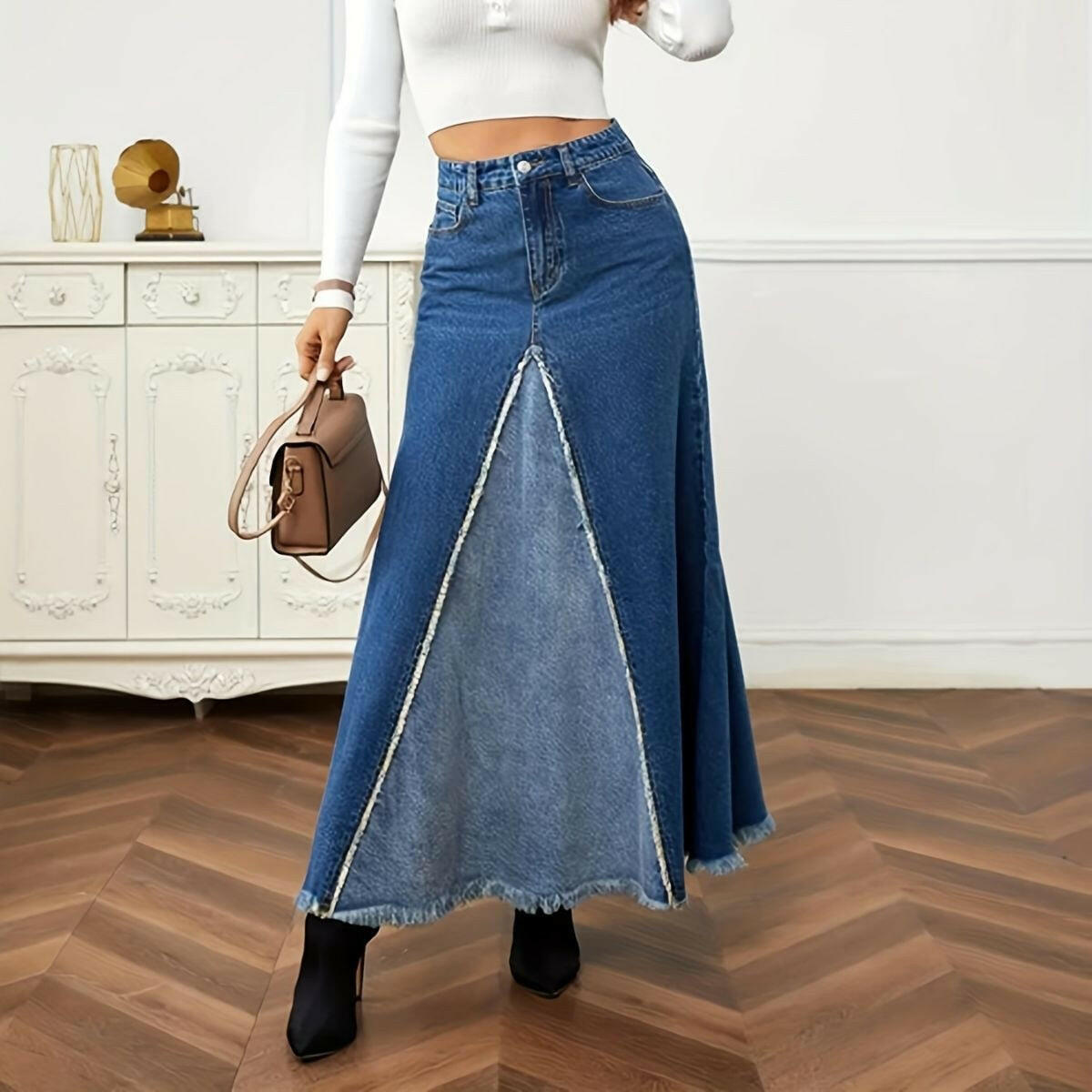 New Women's Denim Long Skirt.