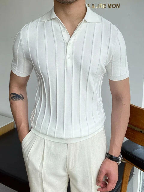 Summer Men Fashion Polo Shirts Short Sleeve.