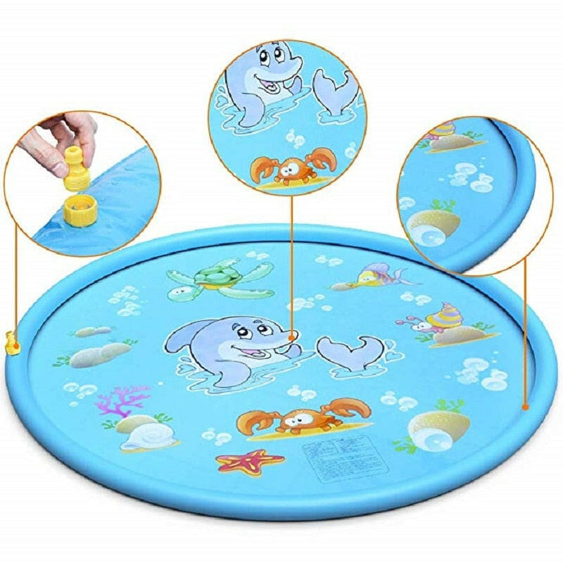 170 CM Summer Children's Baby Play Water Mat Games Beach Pad Lawn Inflatable Spray Water Cushion Toys Outdoor Tub Swiming Pool.