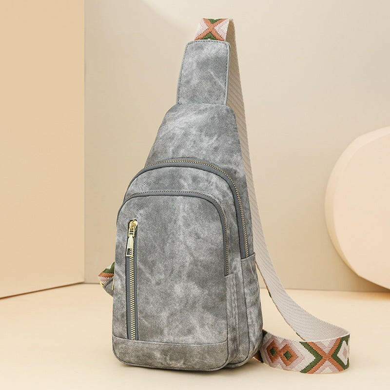 Retro Chest Bag Women's Texture Soft Leather Backpack  New Fashion Versatile Chest Bag Women's Casual One Shoulder Diagonal.