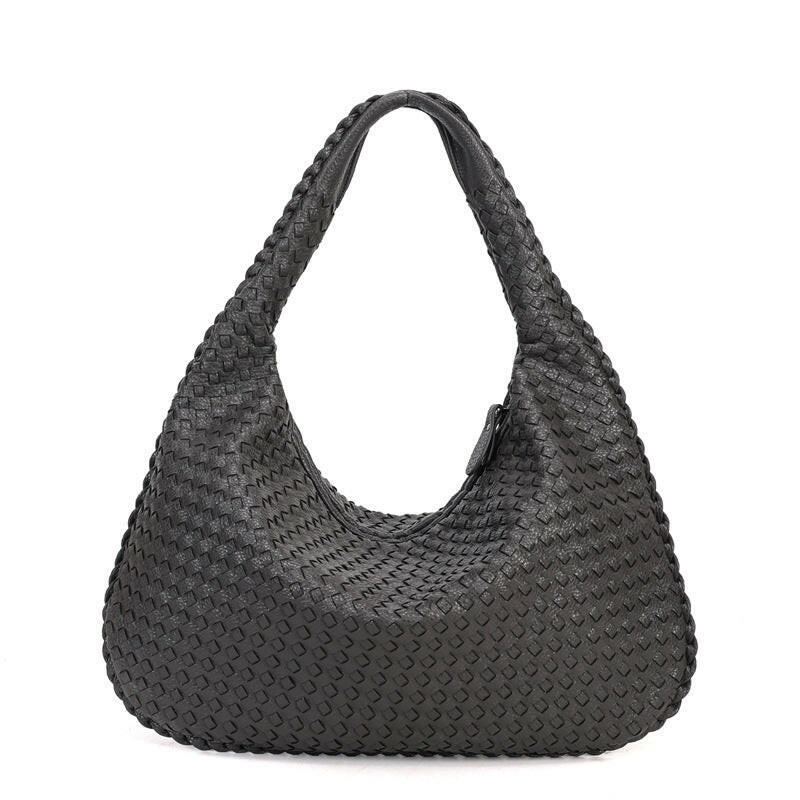 Handmade Woven Leather Hobo Bag.