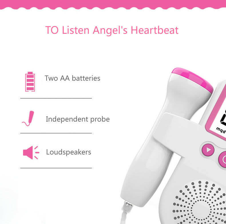 Handheld Fetal Heart Monitor – Home Fetal Sound & Heart Rate Auscultation Device.