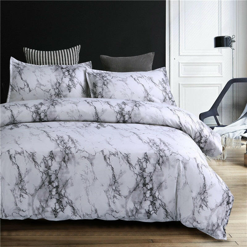 Modern Marble Printed Bedding Set Queen Size 2pcs/3pcs Duvet Cover Set Bed Linen Quilt Cover.