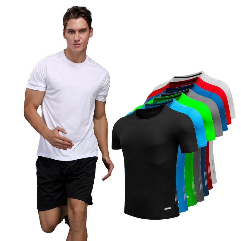 Men’s Quick-Dry Running T-Shirt – Slim Fit Athletic Sports Tee.