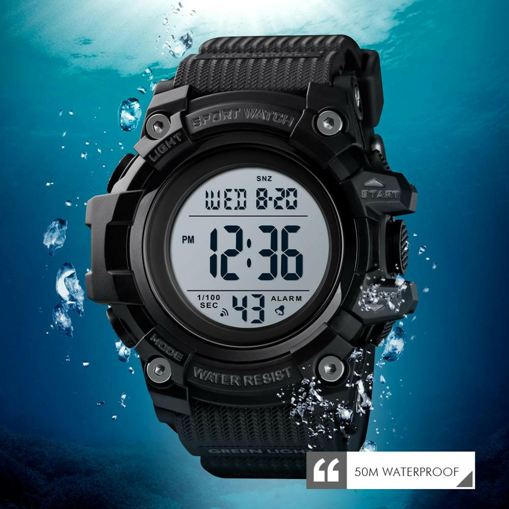 SKMEI  1552 Fashion Men Sport Watch Luxury Watches Stopwatch Countdown Digital Watch 50Bar Waterproof Military Watch Clock For Mens.