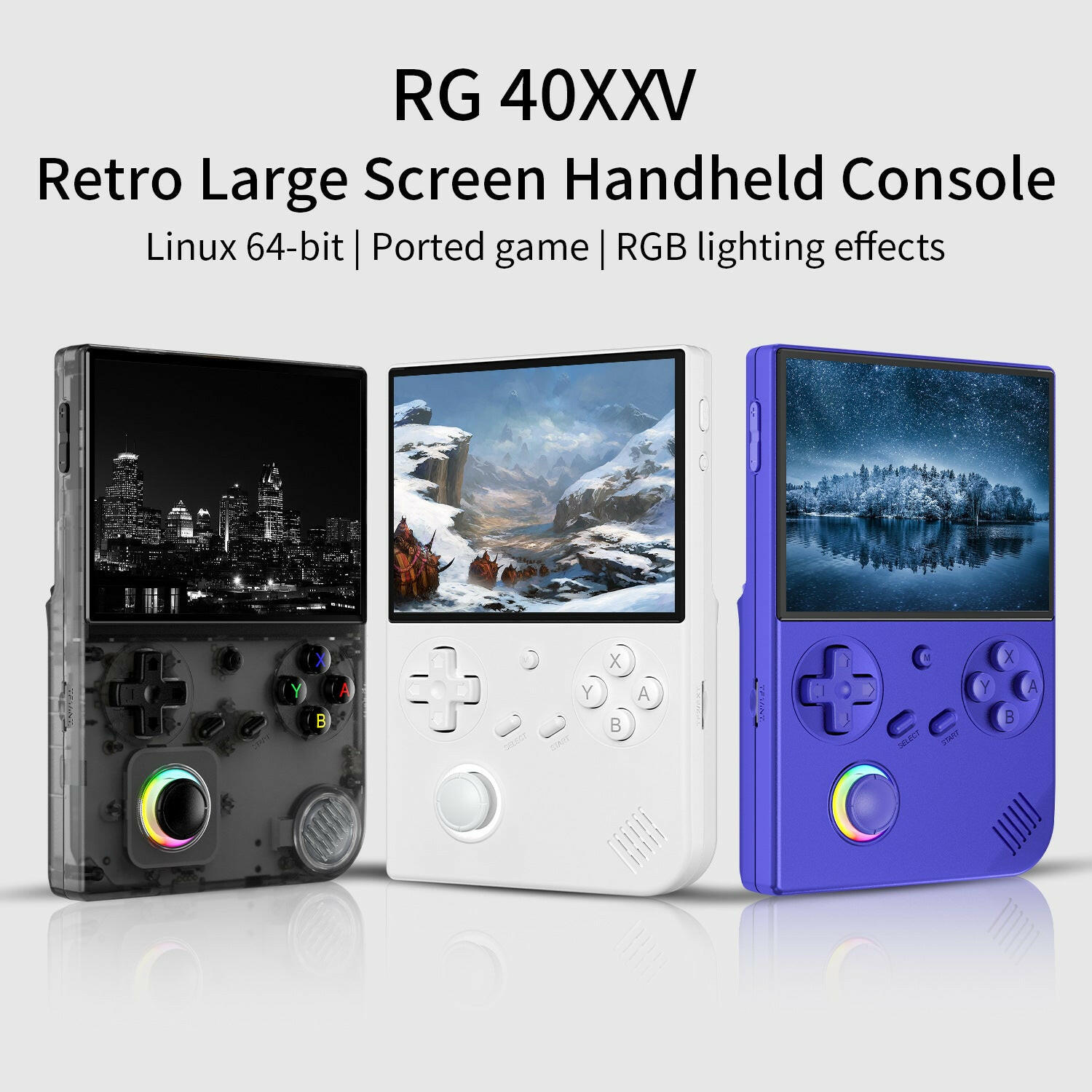 ANBERNIC RG40XXV Vertical Retro Handheld Game Console – Nostalgic Portable Gaming with Lighting Effect.