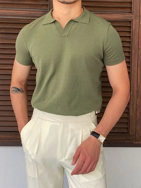 Summer Men Fashion Polo Shirts Short Sleeve.