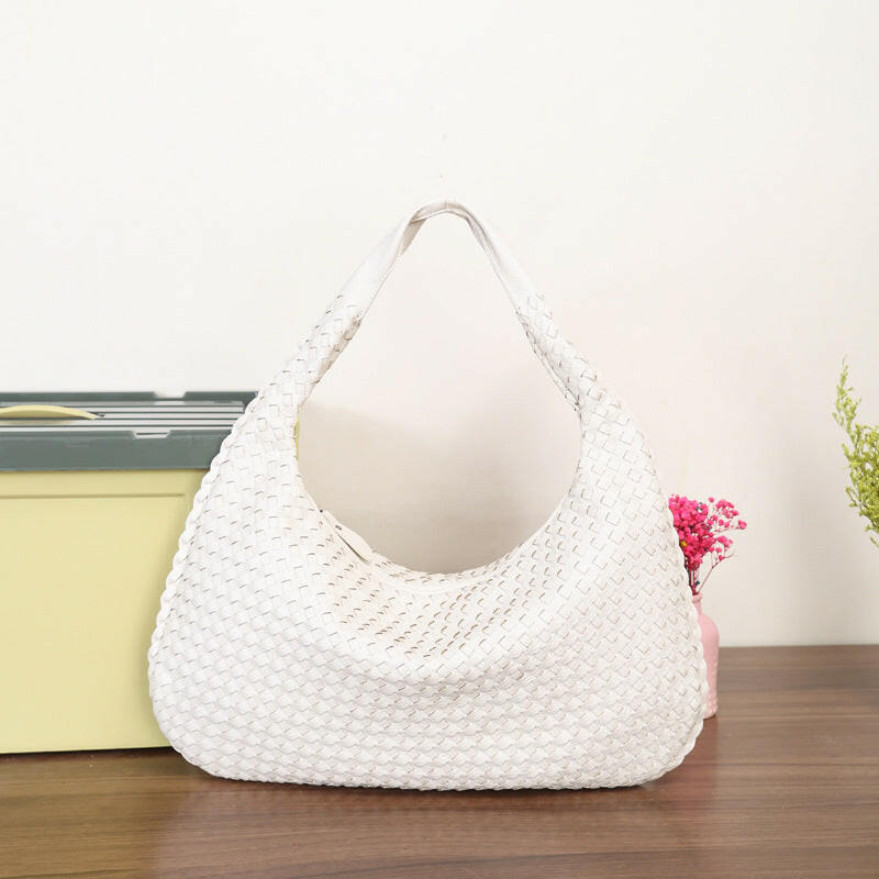 Handmade Woven Leather Hobo Bag.