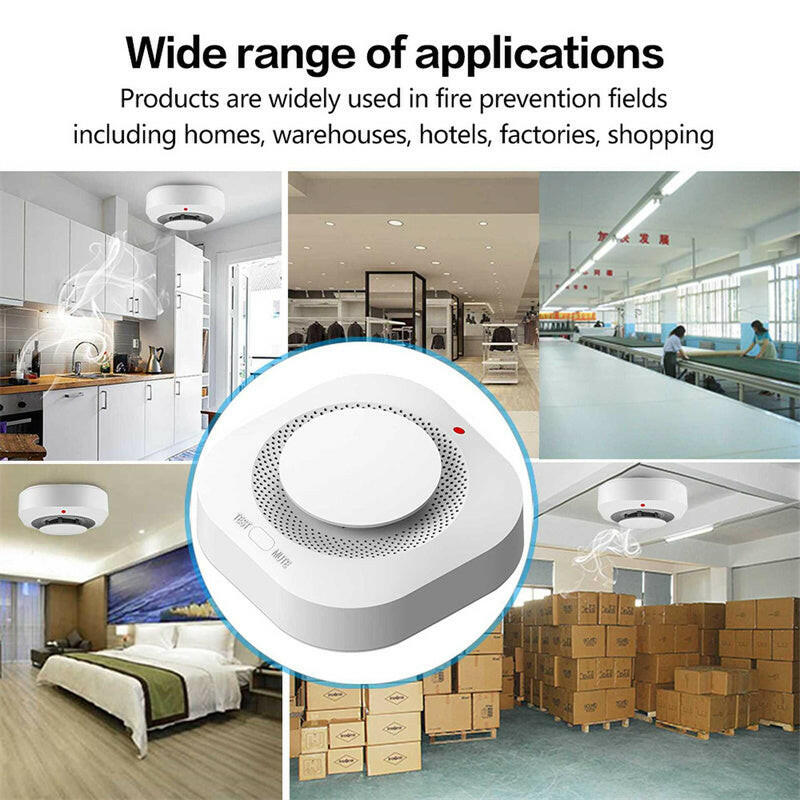 Tuya Smart Zigbee Smoke Detector Smart Fire Alarm Progressive Sound Photoelectric Smoke Sensor.