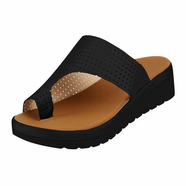 Round Toe Pullover Sandals Versatile Flat Bottom Beach Sandals For Women.