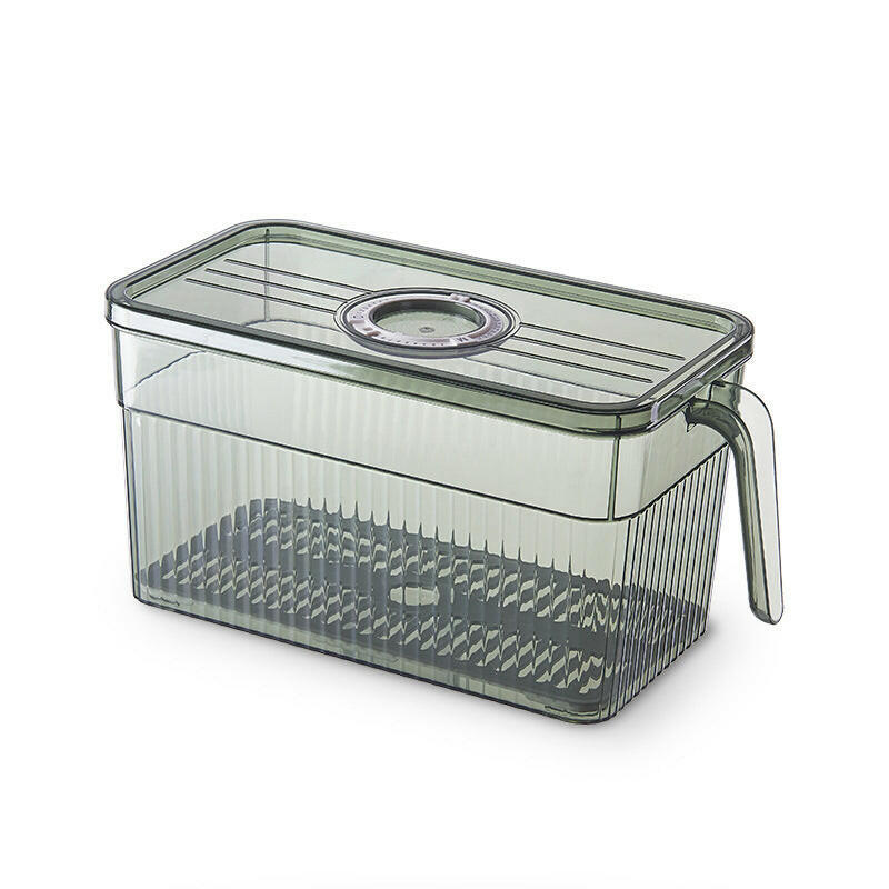 Refrigerator Storage Box Household Drainable Food Storage Box Sealed Storage Box With Handle Stacking Storage Box.