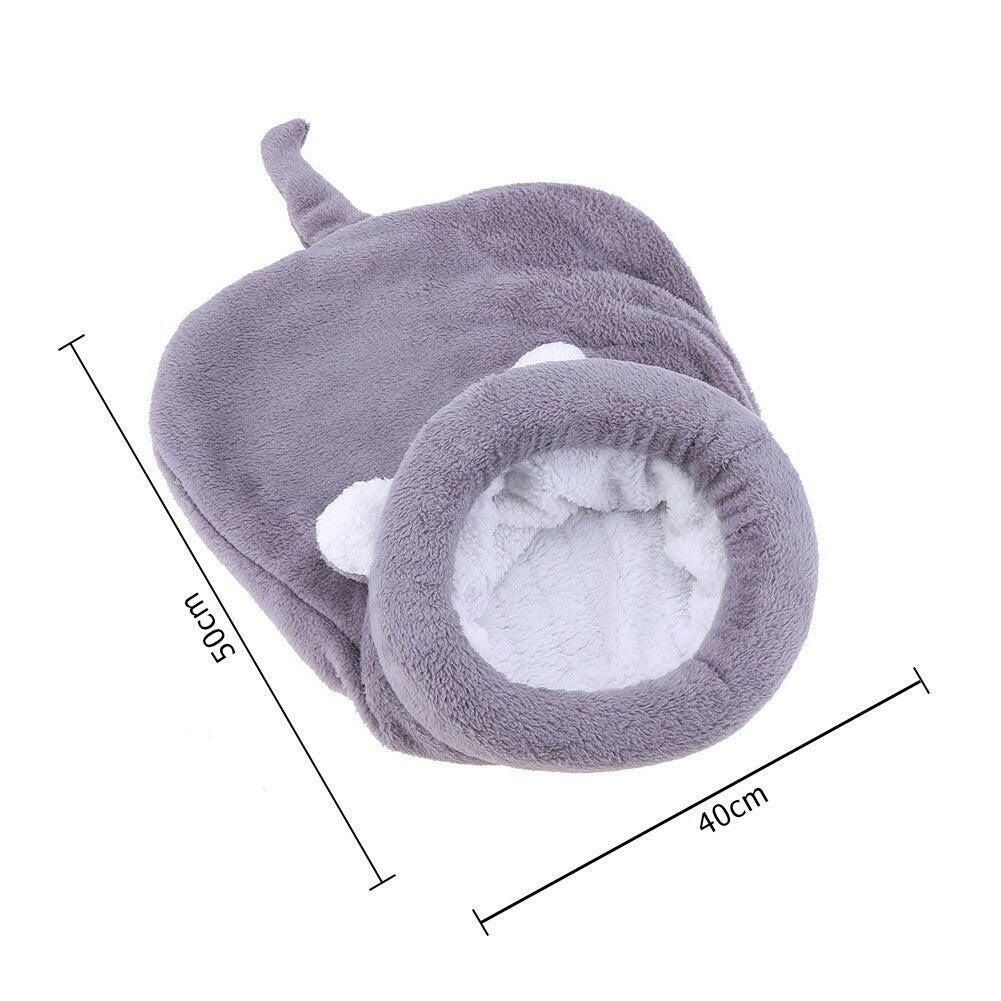 Warm Coral Fleece Cat & Small Dog Sleeping Bag Bed.