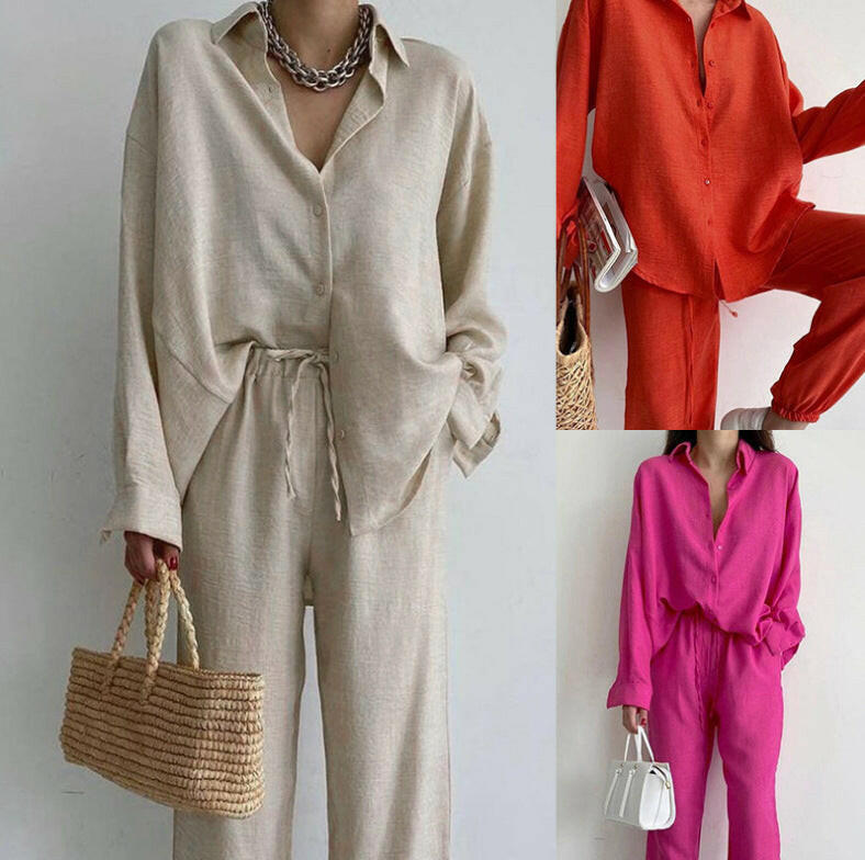 Summer European & American Women's Loose Shirt & Casual Suit.