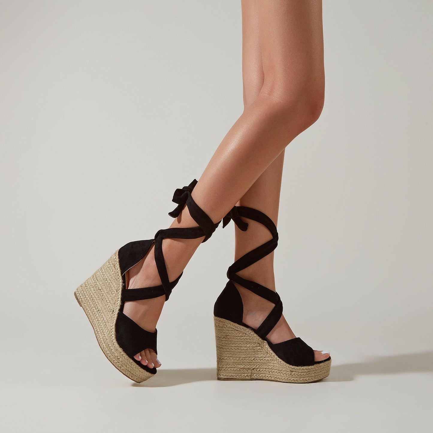 Lace Up Sandals Women's Summer Shoes Hemp Rope Bottom Wedge Heels High Heels Platform Sandals Women.