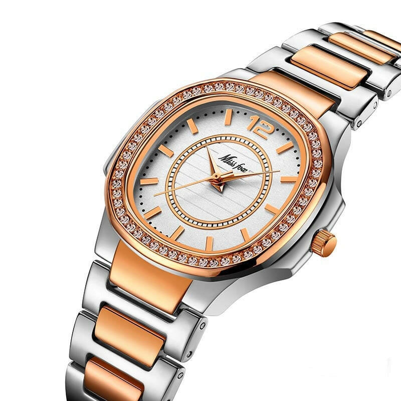 Missfox 2549 Women Watches Women Fashion Watch Geneva Designer Ladies Watch Luxury Brand Diamond Quartz Gold Wrist Watch Gifts For Women.