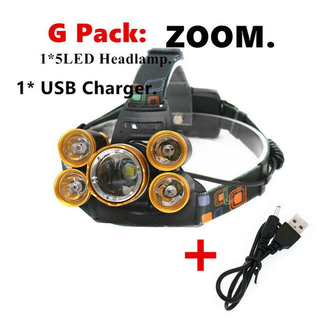 15000Lm XM-T6x3 LED Headlight ZOOM Flashlight Torch Camping Fishing Headlamp lantern Use 2*18650 battery / AC/Car/Usb/ charging.