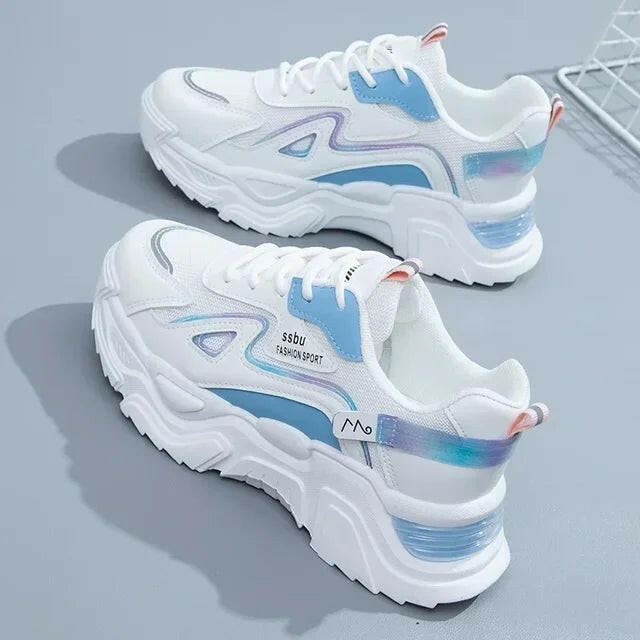 Sneakers Women Platform Flat Shoes Woman Shoes Green Casual Trainers Ladies Chunky Sneakers Women Shoes.