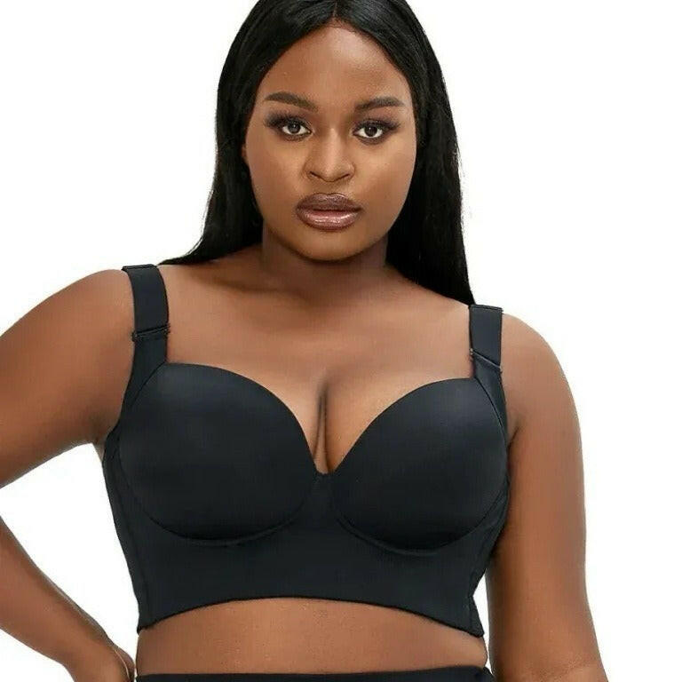 Plus-size glossy sexy bra with anti-sag adjustable bra for women with underwire.