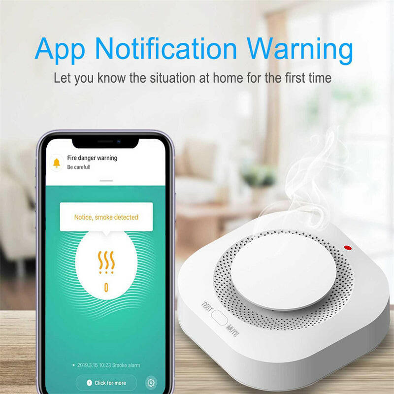 Tuya Smart Zigbee Smoke Detector Smart Fire Alarm Progressive Sound Photoelectric Smoke Sensor.