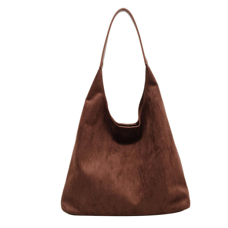 Bag for women large capacity simple tote bag retro and lazy suede big bun mother bag.