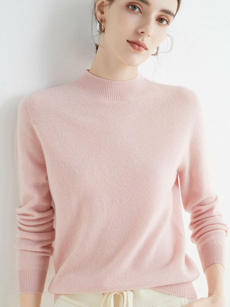 Seamless One-Piece Wool Sweater – Women's Long-Sleeve Knit Top.