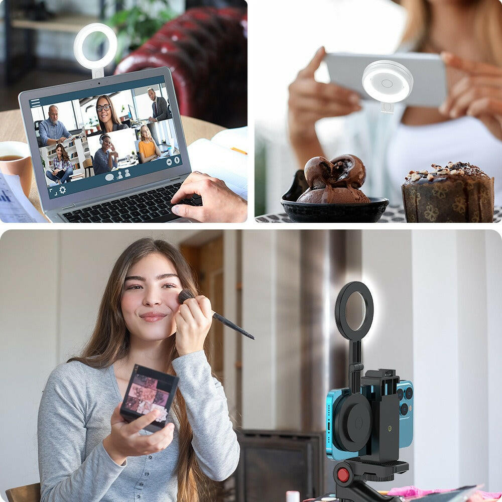 Mini Folding Magnetic Selfie Fill Light Portable Make Up Conference Lighting Selfie Ring Light.