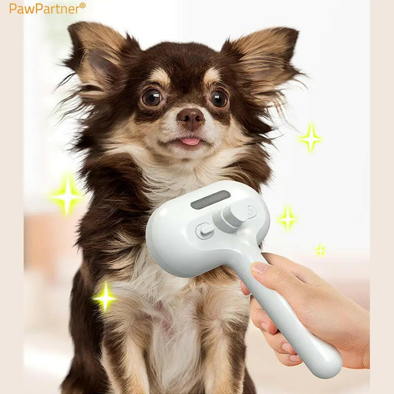 PawPartner Self-Cleaning Grooming Comb with Built-In Mist Humidifier.