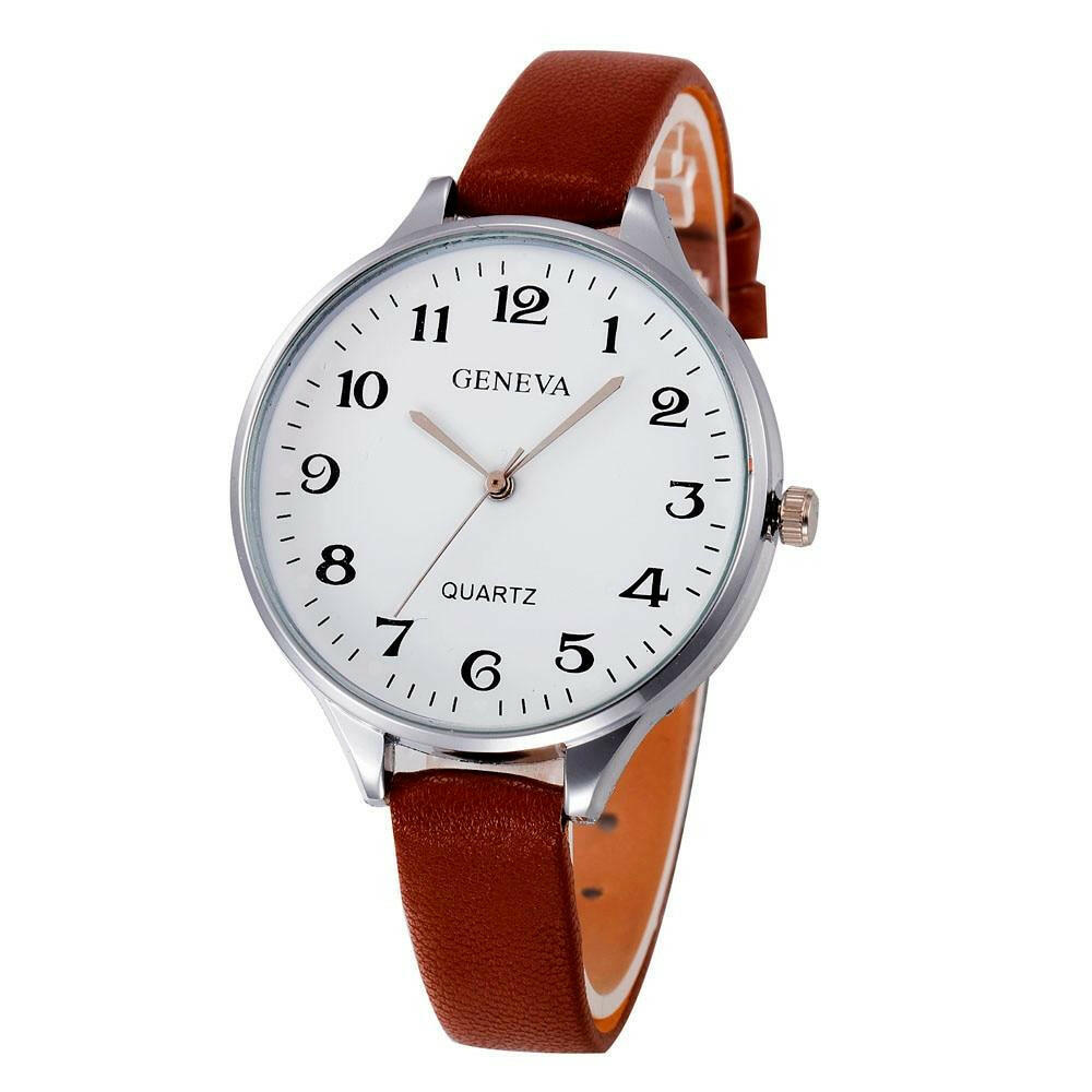 Women’s Bracelet Faux Leather Wrist Watch.