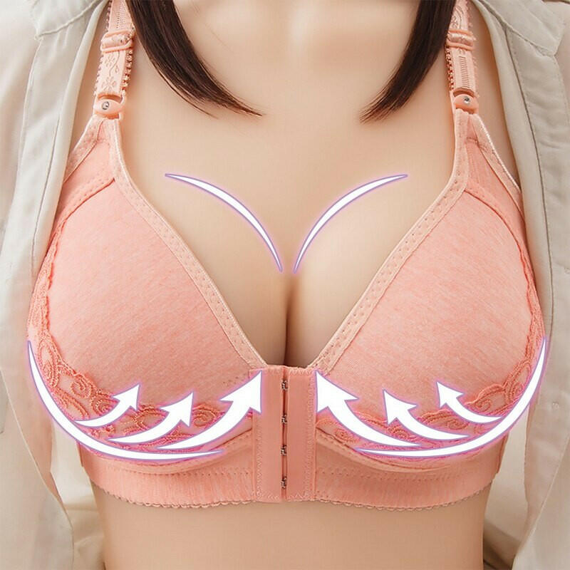 Fashion Seamless Front Button Push-Up Bra - Elegance Meets Comfort.