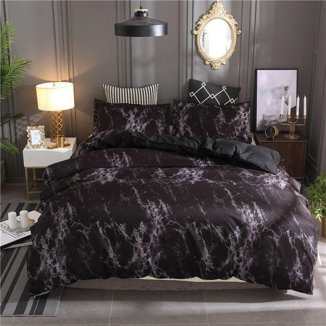 Modern Marble Printed Bedding Set Queen Size 2pcs/3pcs Duvet Cover Set Bed Linen Quilt Cover.