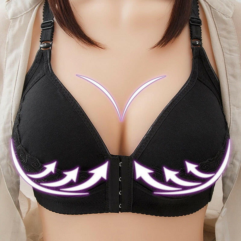 Fashion Seamless Front Button Push-Up Bra - Elegance Meets Comfort.