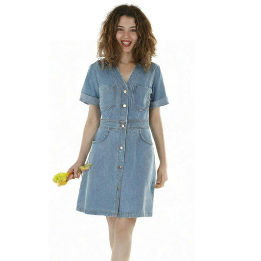 Fashionable and Casual Denim Mini Dress.