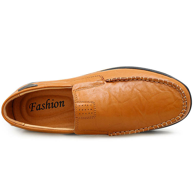 Genuine Leather Men's Moccasin Shoes – Breathable Italian Loafers for Casual Comfort.