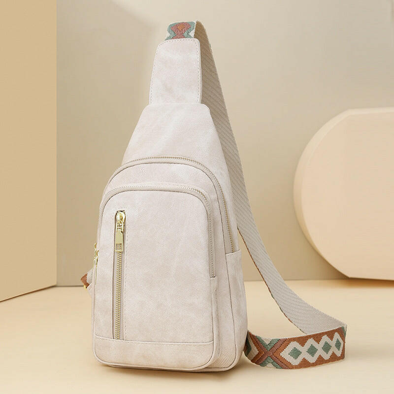 Retro Chest Bag Women's Texture Soft Leather Backpack  New Fashion Versatile Chest Bag Women's Casual One Shoulder Diagonal.