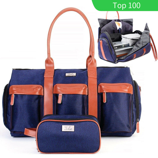 Travel Bags Waterproof Men's Leather Overnight Bags Hand Luggage Men Male Weekend Bag.