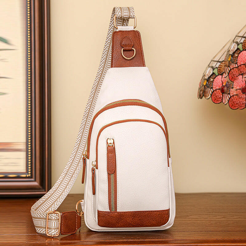 Retro Chest Bag Women's Texture Soft Leather Backpack  New Fashion Versatile Chest Bag Women's Casual One Shoulder Diagonal.