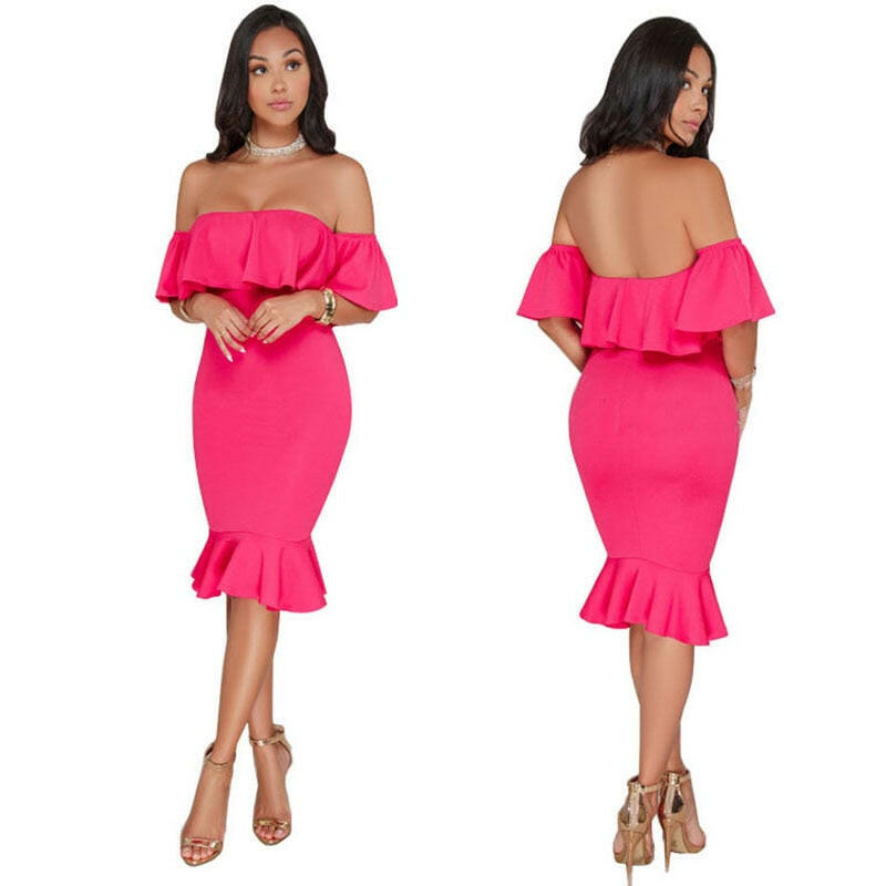 Elegant Yellow Off Shoulder Party Short Dress Women Sexy Backless Ruffles Sleeve Club Dresses Female Clothing.