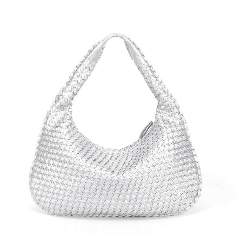 Handmade Woven Leather Hobo Bag.