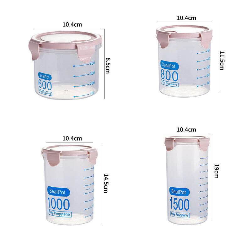 Transparent Plastic Sealed Jar Refrigerator Fresh-Keeping Jar Kitchen Grain Storage Box Food Storage Storage Tank.