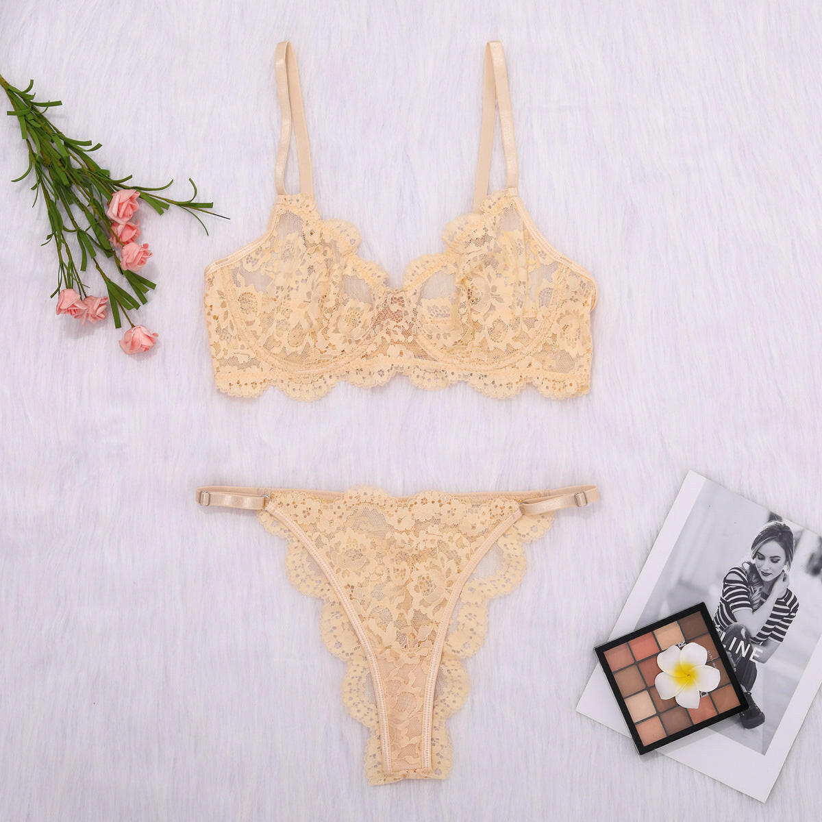 French Style Lace Lingerie Set.