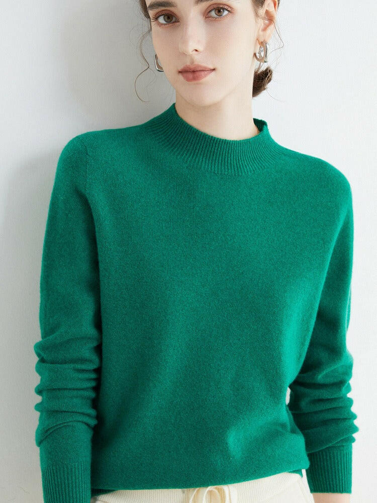 Seamless One-Piece Pure Wool Sweater – Women's Long-Sleeve Knit Top.