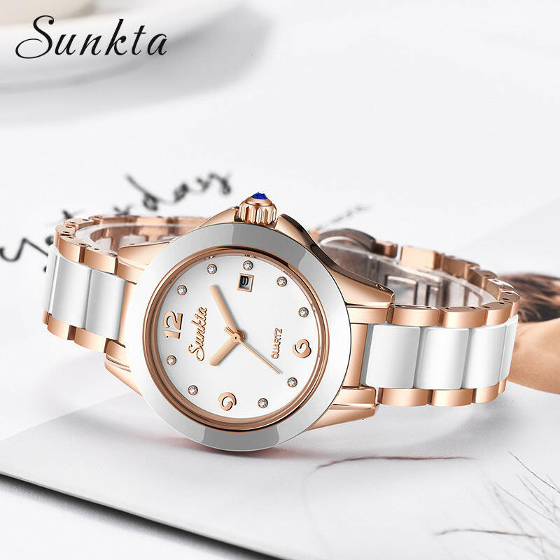 Sunkta Fashion Women's Waterproof Quartz Watch - Elegant and Timeless Design.