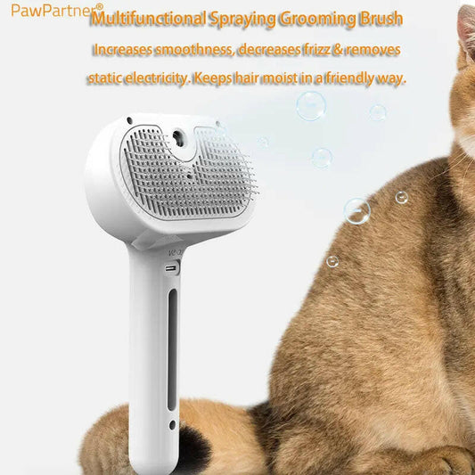 PawPartner Self-Cleaning Grooming Comb with Built-In Mist Humidifier.