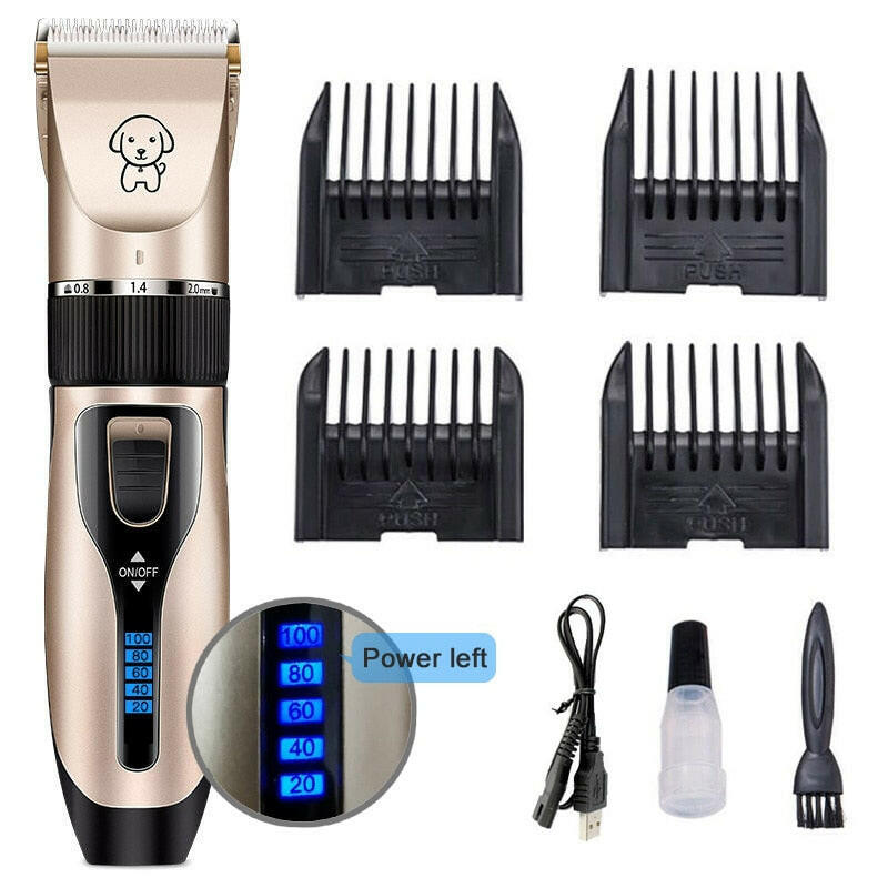 Pet Cat Dog clippers professional Dogs grooming clipper groomer kit USB Rechargeable Low-noise Pets Hair Trimmer Display battery.