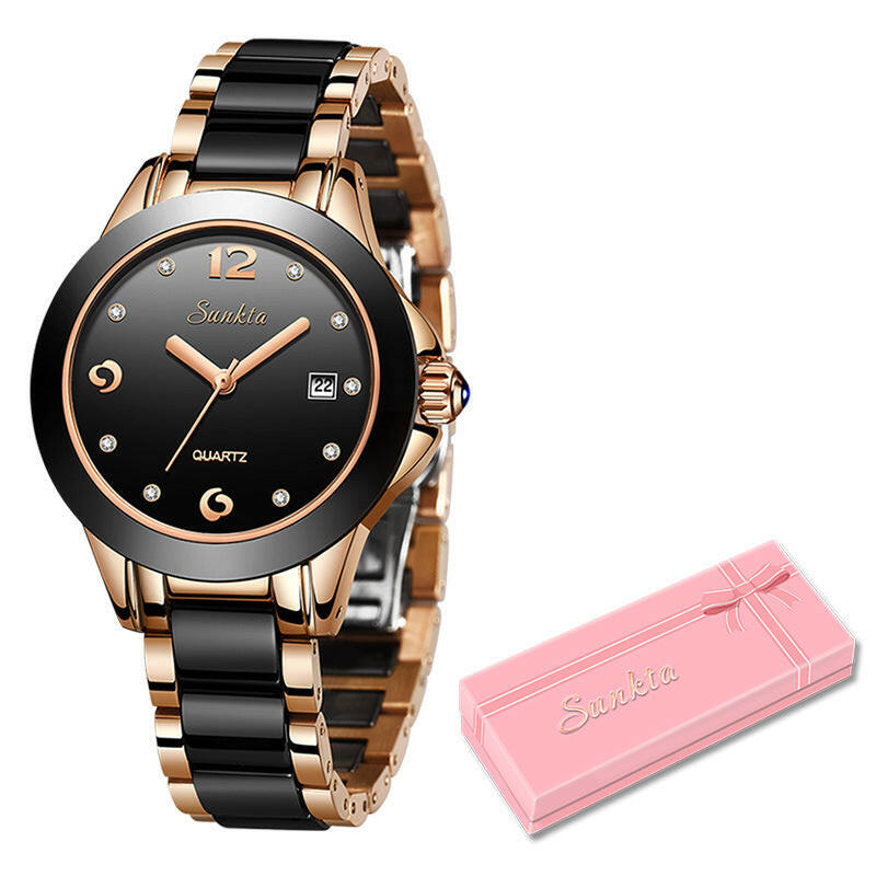 Sunkta Fashion Women's Waterproof Quartz Watch - Elegant and Timeless Design.